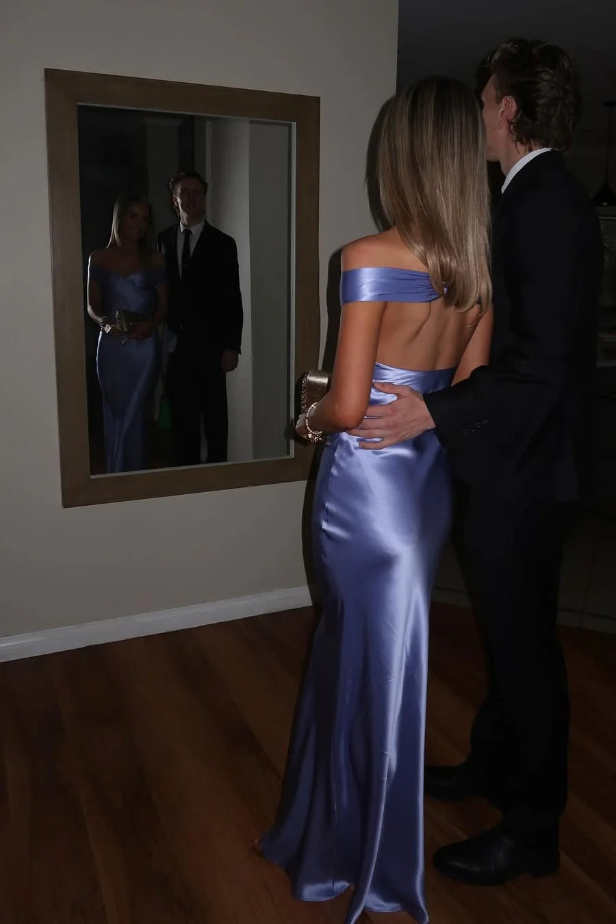 Vestido Weitese de moda de sirena con hombros descubiertos, vestido largo amarillo para fiesta de graduación con espalda abierta